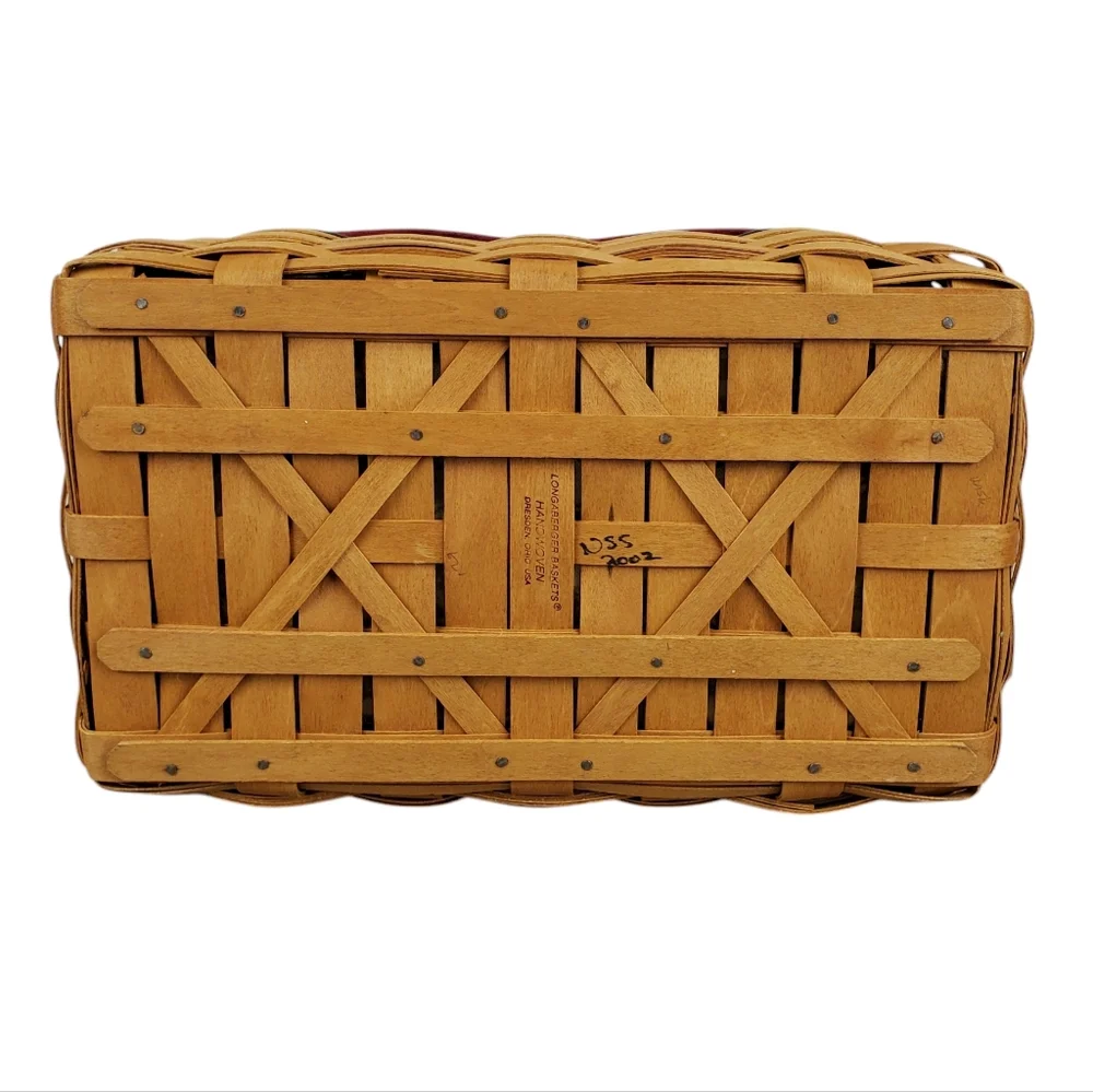LONGABERGER 2002 Christmas Traditions Basket w/ Liner & Plastic Protector